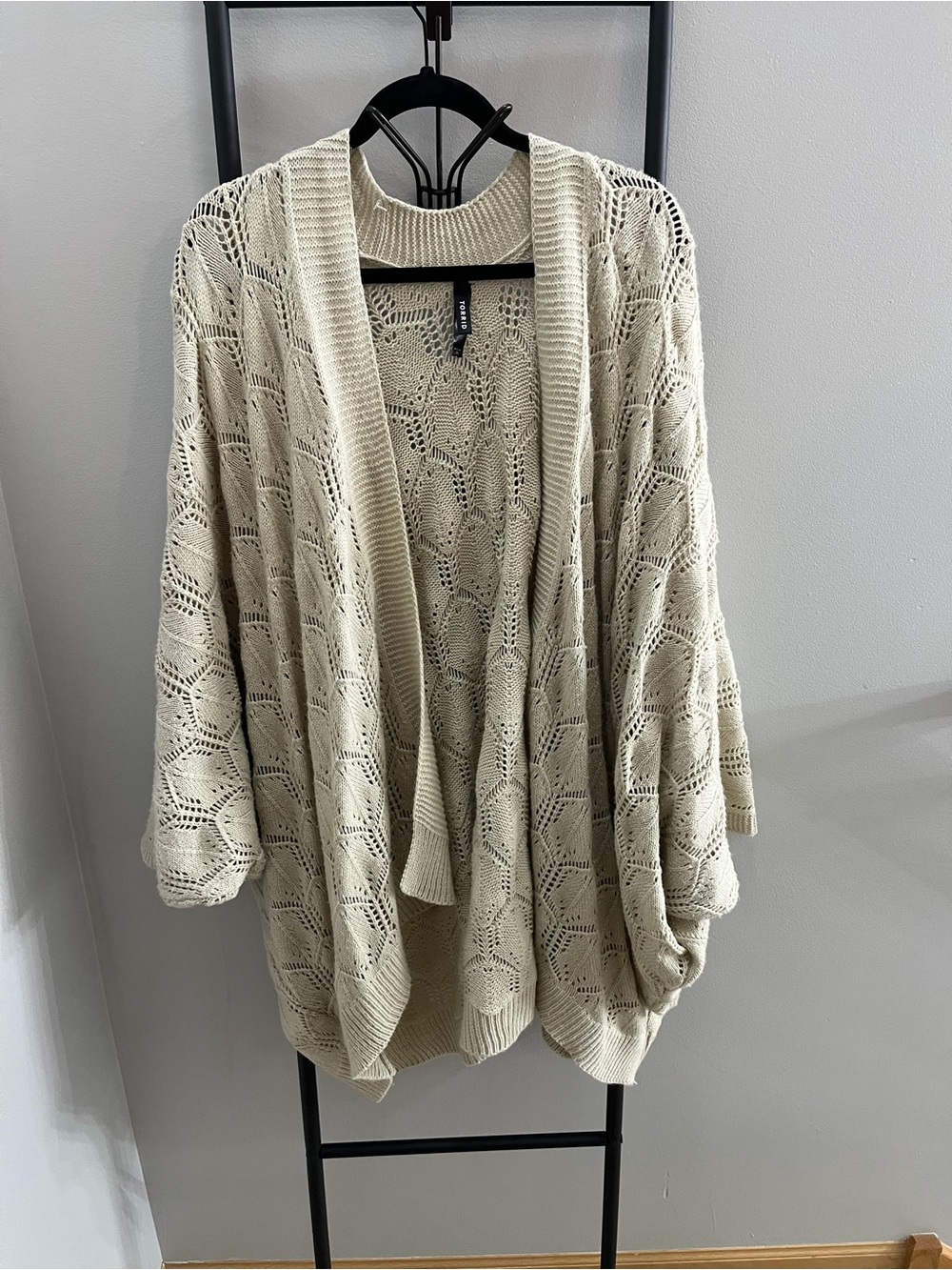 torrid Open-Knit Cream Cardigan Sweater